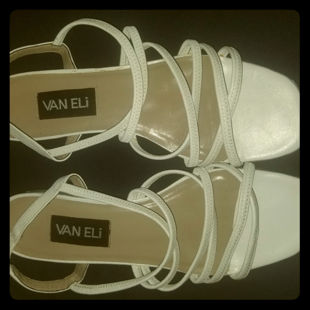 Vaneli White Strappy Heels